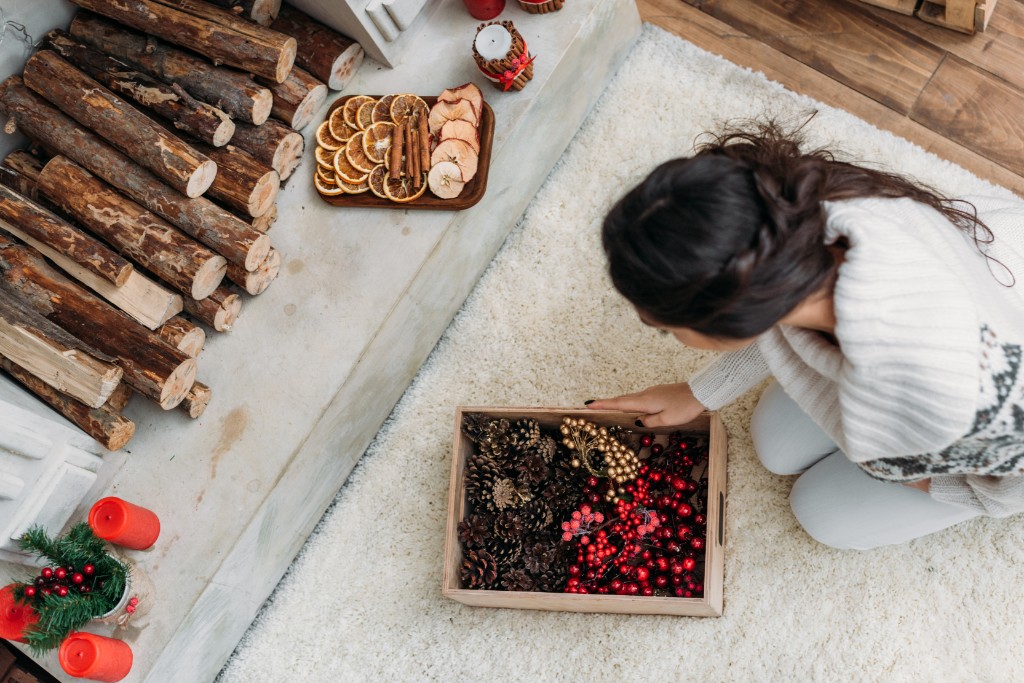 Girl Decorating Christmas Gifts